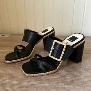 Black and rattan Dolce Vita chunky heels